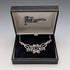 British Vintage Sterling Silver Mackintosh Rose Drop Necklace with Case