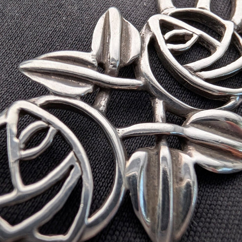 英国ヴィンテージ 純銀製 マッキントッシュローズ ドロップネックレス ケース付き