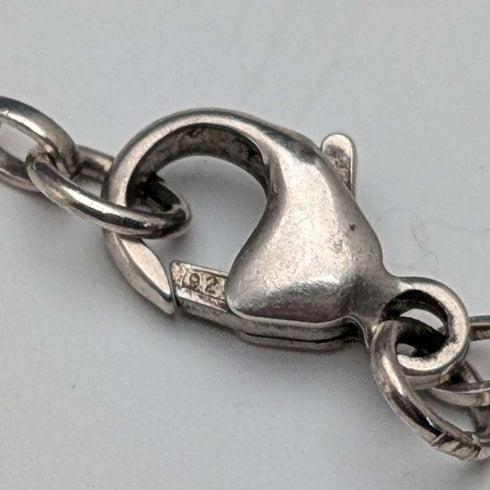 British Vintage Sterling Silver Mackintosh Rose Drop Necklace with Case