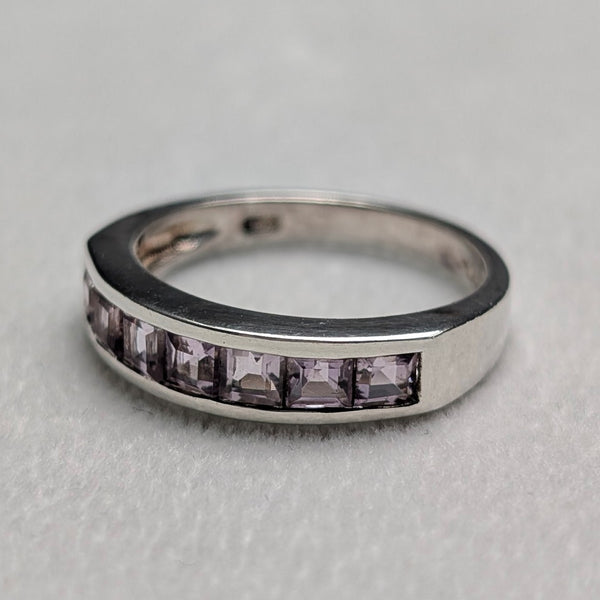 復古紫色寶石 半永恆純銀戒指(14號)