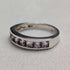 Vintage Purple Stone Half Eternity Sterling Silver Ring (US Size 7)