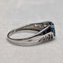 UK Vintage Blue Stone "LOVE" Engraved Sterling Silver Ring (Japanese size 15)