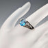 UK Vintage Blue Stone "LOVE" Engraved Sterling Silver Ring (Japanese size 15)