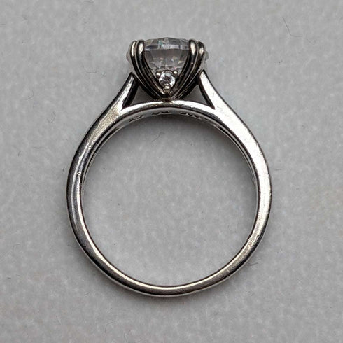 Vintage Cubic Zirconia Solitaire Sterling Silver Ring (JP size 11)