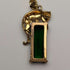 Vintage Sterling Silver Gilt Panther Pedestal Green Stone Pendant