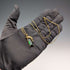 Vintage Sterling Silver Gilt Panther Pedestal Green Stone Pendant