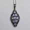 Vintage Purple Stone Sterling Silver Pendant with Sterling Silver Chain