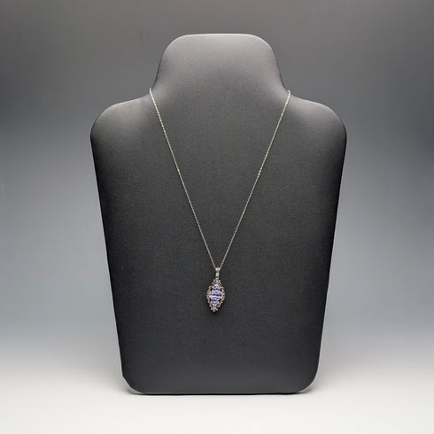 Vintage Purple Stone Sterling Silver Pendant with Sterling Silver Chain