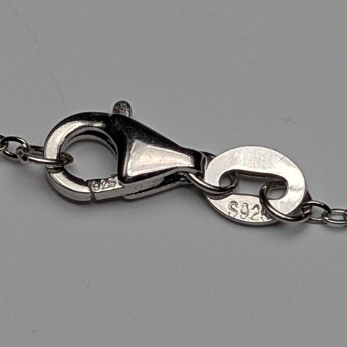 Vintage Purple Stone Sterling Silver Pendant with Sterling Silver Chain