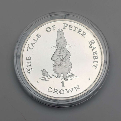1998年 英国ジブラルタル クラウン銀貨 「ピーターラビット」PobjoyMint ケース・説明書付