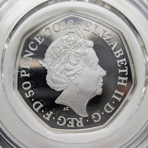 UK Beatrix Potter 150th Anniversary "The Tailor of Gloucester" 50p Proof Silver Coin Royal Mint, with Case and Certificate