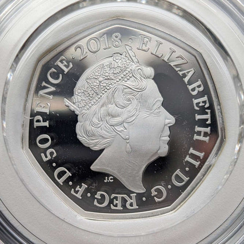 UK Beatrix Potter 150th Anniversary "The Tailor of Gloucester" 50p Proof Silver Coin Royal Mint, with Case and Certificate