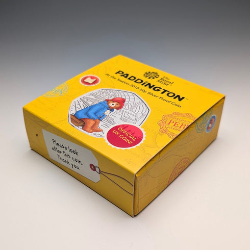 英国 「くまのパディントン」誕生60周年記念 50ペンス記念銀貨 RoyalMint ケース・説明書付