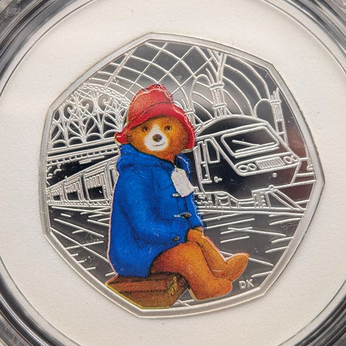 英国 「くまのパディントン」誕生60周年記念 50ペンス記念銀貨 RoyalMint ケース・説明書付