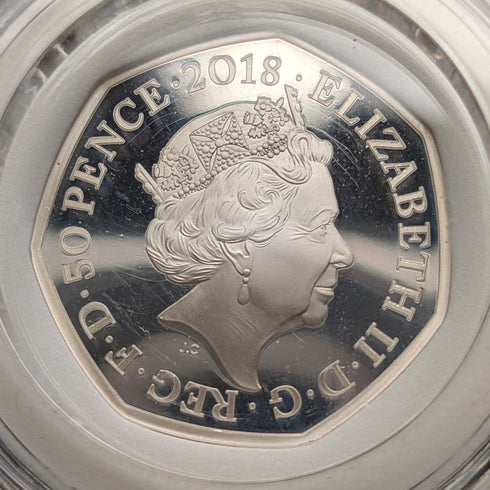 英国 「くまのパディントン」誕生60周年記念 50ペンス記念銀貨 RoyalMint ケース・説明書付