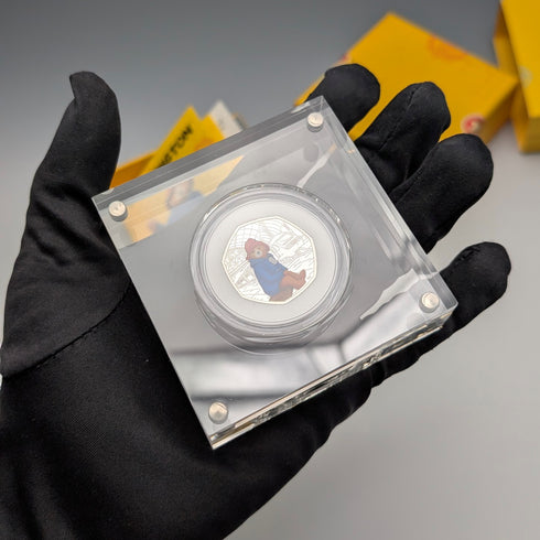 英国 「くまのパディントン」誕生60周年記念 50ペンス記念銀貨 RoyalMint ケース・説明書付