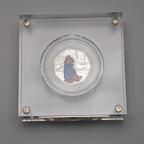 英国 「くまのパディントン」誕生60周年記念 50ペンス記念銀貨 RoyalMint ケース・説明書付