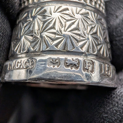 English Vintage Sterling Silver Thimble 3-Piece Set