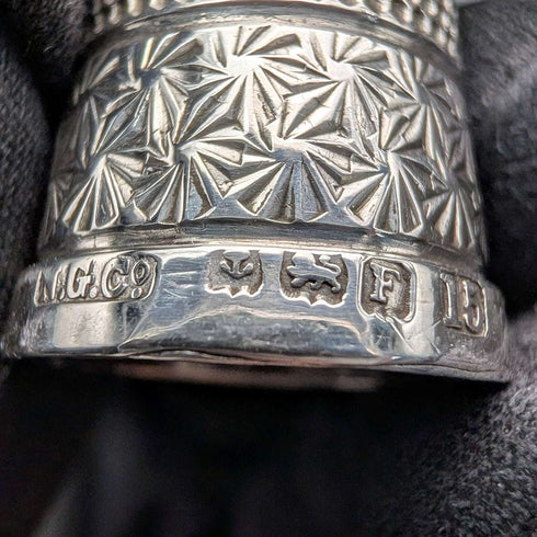 English Vintage Sterling Silver Thimble 3-Piece Set