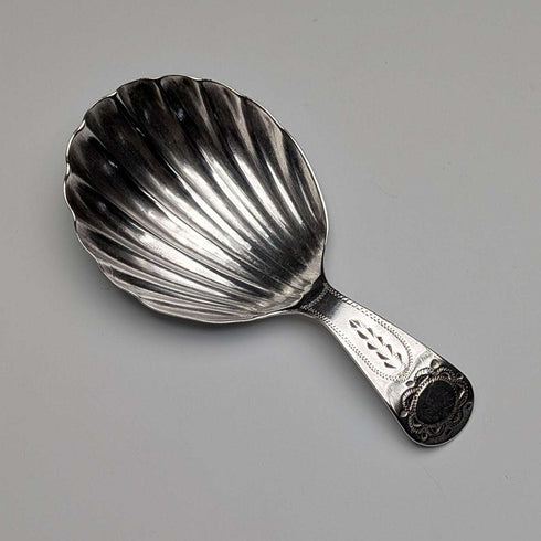 1790 Antique British Sterling Silver Shell-shaped Tea Caddy Spoon, 6.8g, GEORGE WALKERS