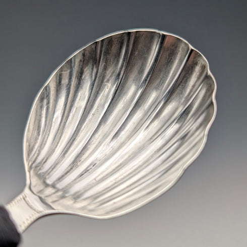 1790 Antique British Sterling Silver Shell-shaped Tea Caddy Spoon, 6.8g, GEORGE WALKERS
