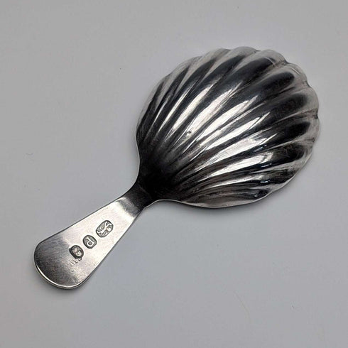 1790 Antique British Sterling Silver Shell-shaped Tea Caddy Spoon, 6.8g, GEORGE WALKERS