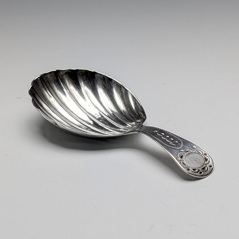 1790 Antique British Sterling Silver Shell-shaped Tea Caddy Spoon, 6.8g, GEORGE WALKERS