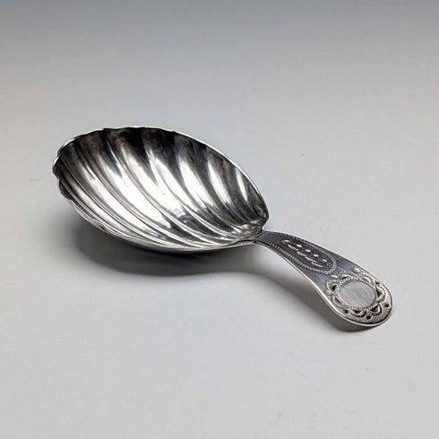 1790 Antique British Sterling Silver Shell-shaped Tea Caddy Spoon, 6.8g, GEORGE WALKERS