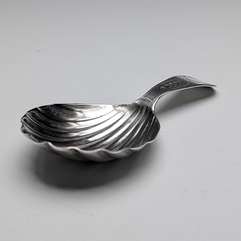 1790 Antique British Sterling Silver Shell-shaped Tea Caddy Spoon, 6.8g, GEORGE WALKERS