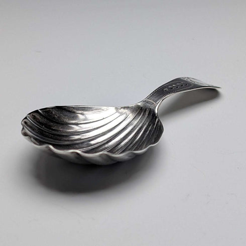 1790 Antique British Sterling Silver Shell-shaped Tea Caddy Spoon, 6.8g, GEORGE WALKERS