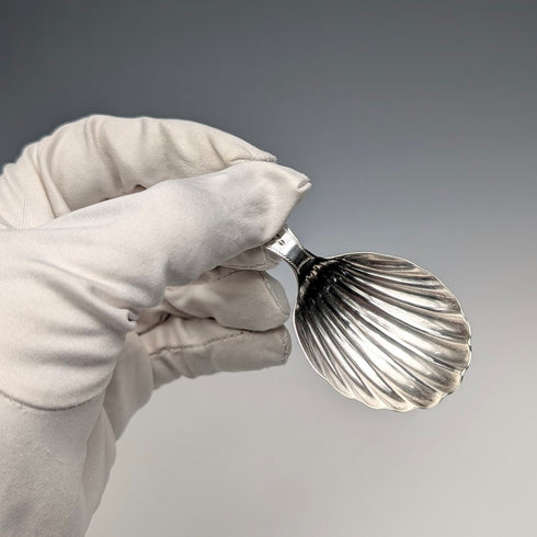 1790 Antique British Sterling Silver Shell-shaped Tea Caddy Spoon, 6.8g, GEORGE WALKERS