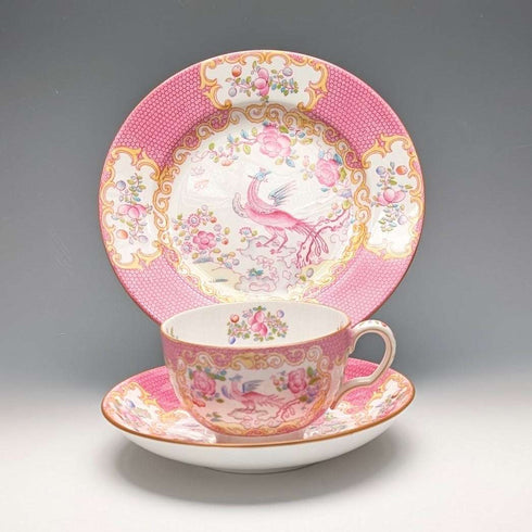 英國復古 Minton 粉紅公雞 骨瓷杯盤組