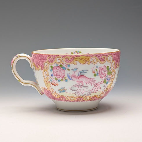 English Vintage Minton Pink Cockatrice Teacup Trio