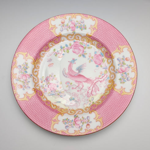 English Vintage Minton Pink Cockatrice Teacup Trio