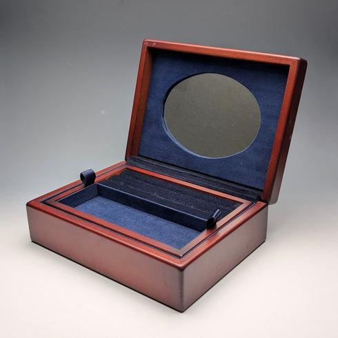 British Sterling Silver Victorian Ornate Wooden Jewelry Box by Carr's of Sheffield