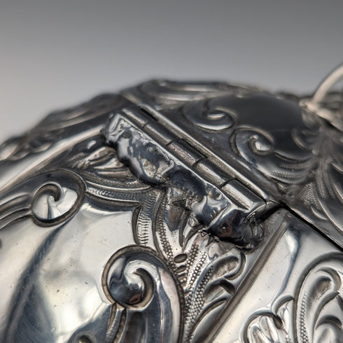 English Antique Silver Plate Biscuit Barrel by George Cuts