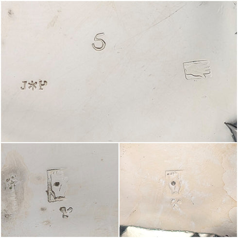 1850年頃 英国アンティーク シルバープレート製 ティーセット 3点セット Padley Parkin