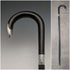 1923 British antique gentleman's cane black shaft pure silver decorative handle 93cm