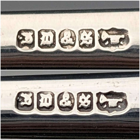 1905年頃 英国アンティーク シルバープレート製フィッシュカトラリー6ペア James Dixon&Sons 木箱入り