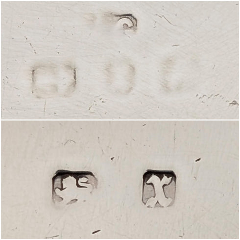 1897 年英國古董純銀雙門卡片盒,鏡面拋光,刻有盾徽,107 克