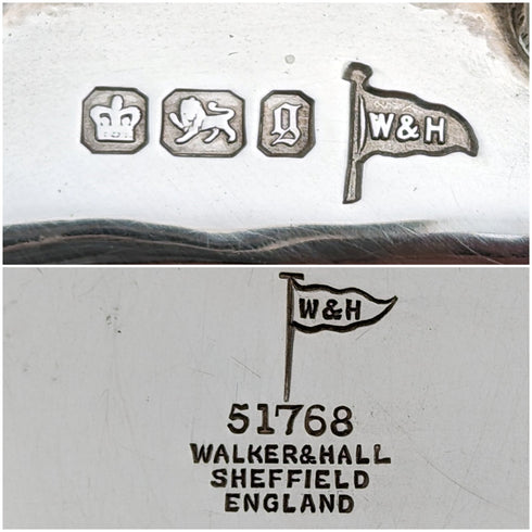 1906年 英国アンティーク 純銀製コンポート 315g 直径18cm Walker&Hall