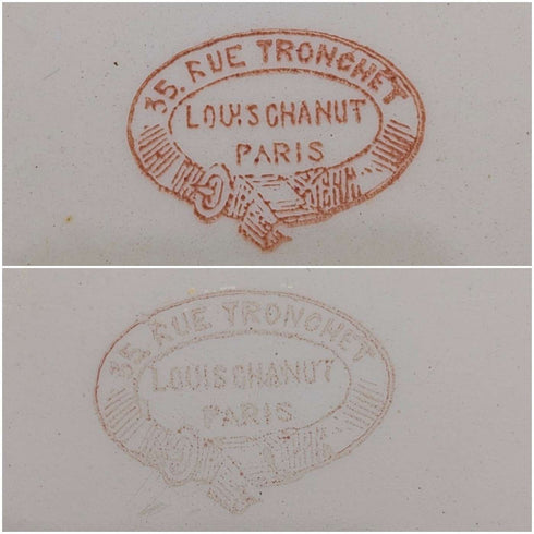 French Antique Japonism Design Hard Ceramic Dinner Plate Pair ①