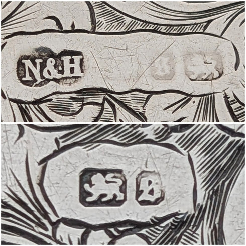 1892 English Antique Sterling Silver Hinged Card Case by Nathan & Hayes