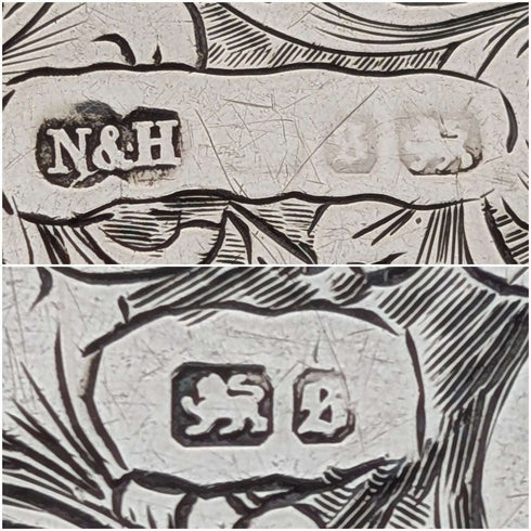 1892年 英国アンティーク 純銀製 両開き型 カードケース Nathan&Hayes