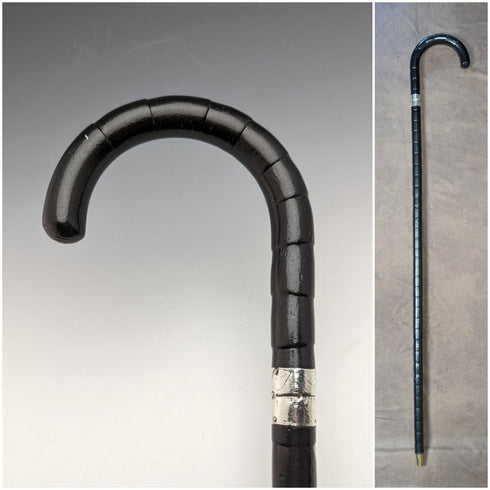 1915 年英國古董男士手杖純銀裝飾彎柄 87 厘米