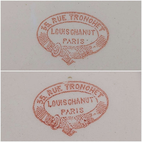 French Antique Japonism Design Hard Ceramic Soup Plate Pair ②