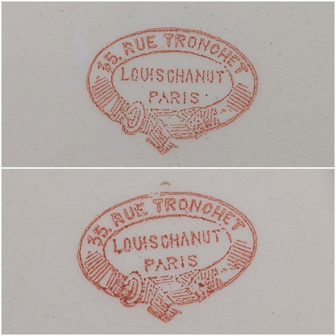 フレンチアンティーク ジャポニズムデザイン 硬質陶器製 スーププレートペア②