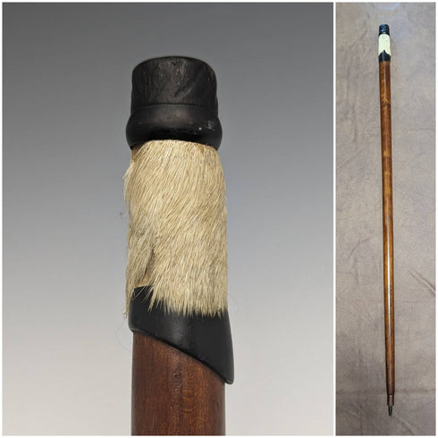 瑞士製造古董登山手杖,帶毛皮手柄 82 厘米