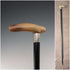 1904 British Antique Black Shaft Horn Clutch Handle Sterling Silver Decorated Walking Stick 90cm