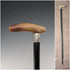1904 British Antique Black Shaft Horn Clutch Handle Sterling Silver Decorated Walking Stick 90cm